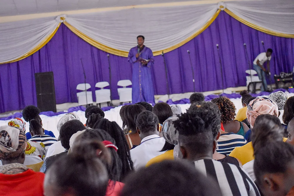Congregation listening to sermon
